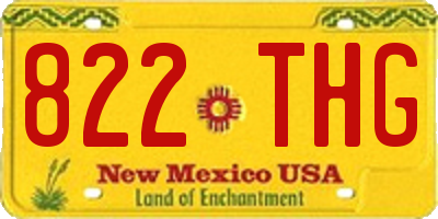 NM license plate 822THG