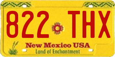 NM license plate 822THX