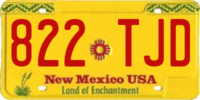 NM license plate 822TJD