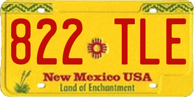 NM license plate 822TLE