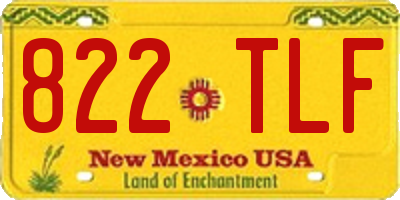 NM license plate 822TLF