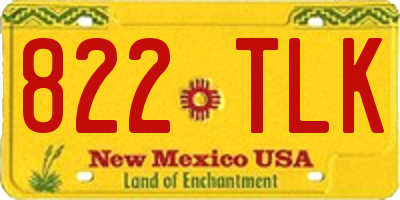 NM license plate 822TLK
