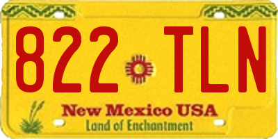 NM license plate 822TLN