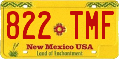 NM license plate 822TMF