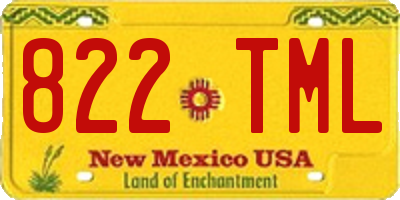 NM license plate 822TML
