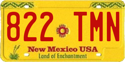 NM license plate 822TMN