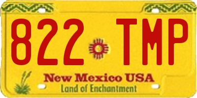 NM license plate 822TMP