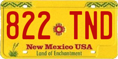 NM license plate 822TND