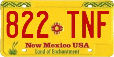 NM license plate 822TNF
