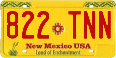 NM license plate 822TNN