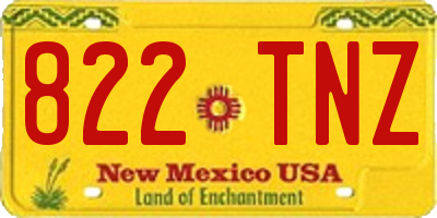 NM license plate 822TNZ