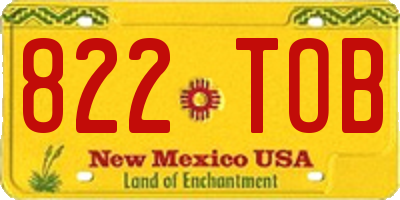 NM license plate 822TOB