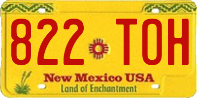 NM license plate 822TOH