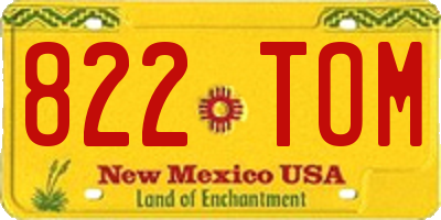 NM license plate 822TOM