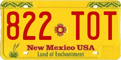 NM license plate 822TOT