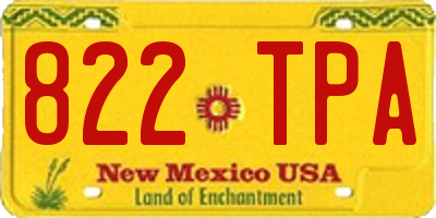 NM license plate 822TPA