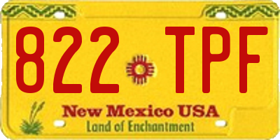 NM license plate 822TPF