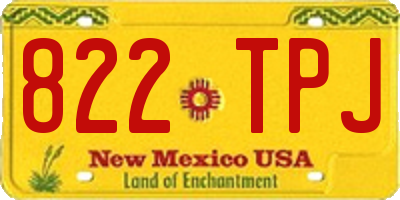 NM license plate 822TPJ
