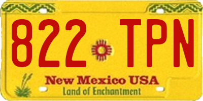 NM license plate 822TPN
