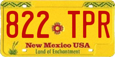 NM license plate 822TPR
