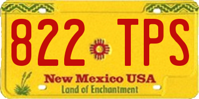 NM license plate 822TPS