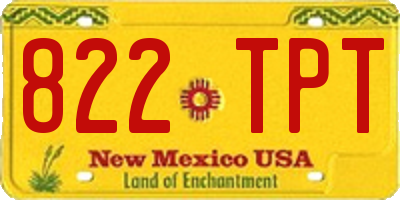 NM license plate 822TPT