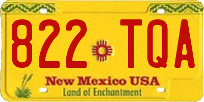 NM license plate 822TQA