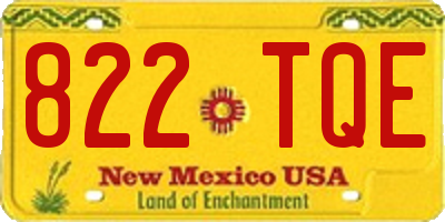 NM license plate 822TQE