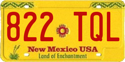 NM license plate 822TQL