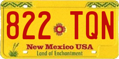 NM license plate 822TQN