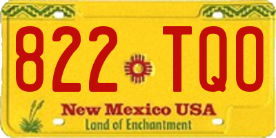 NM license plate 822TQO