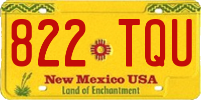 NM license plate 822TQU