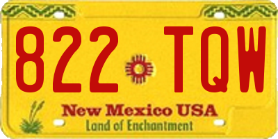 NM license plate 822TQW