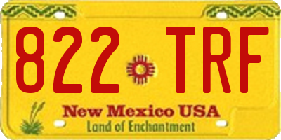 NM license plate 822TRF