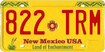 NM license plate 822TRM