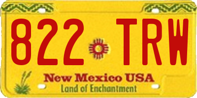 NM license plate 822TRW