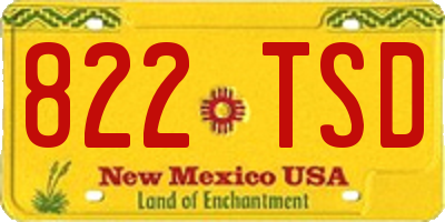 NM license plate 822TSD