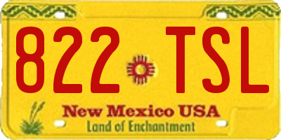 NM license plate 822TSL