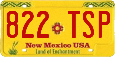 NM license plate 822TSP
