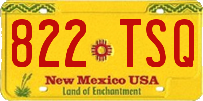 NM license plate 822TSQ