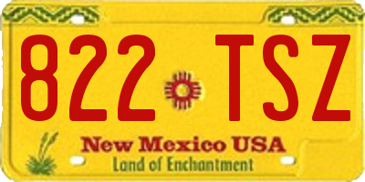 NM license plate 822TSZ