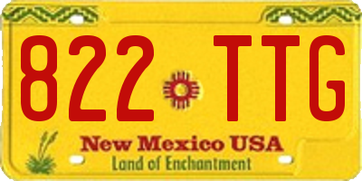 NM license plate 822TTG