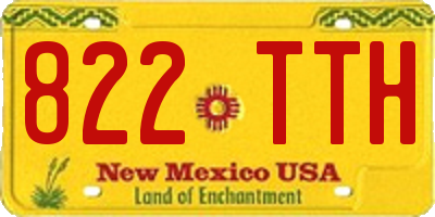 NM license plate 822TTH