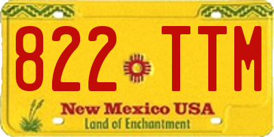 NM license plate 822TTM