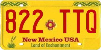 NM license plate 822TTQ