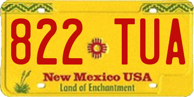 NM license plate 822TUA