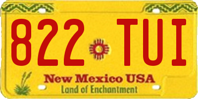 NM license plate 822TUI