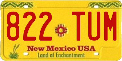 NM license plate 822TUM