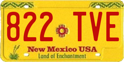 NM license plate 822TVE