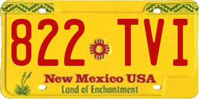 NM license plate 822TVI